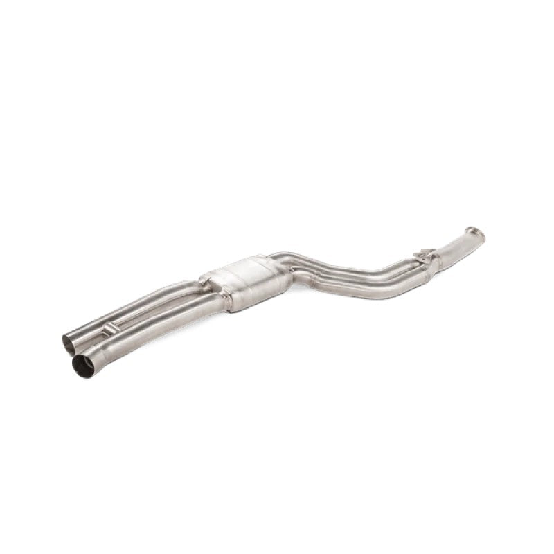 Akrapovic stainless steel Evolution link-pipe set for 2020 BMW M340i non-OPF models.