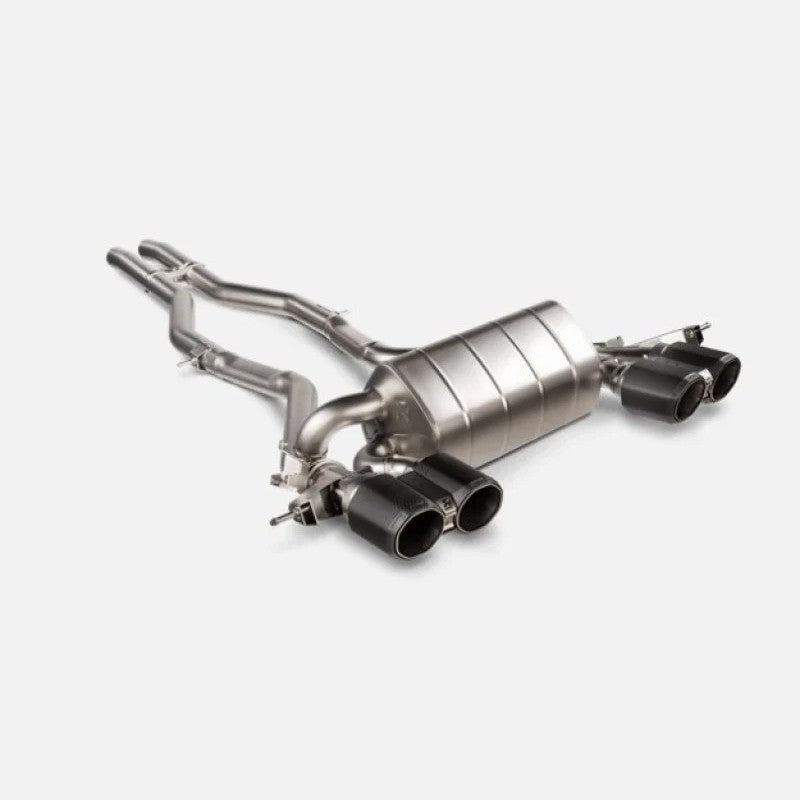 Akrapovic Slip-On Line titanium exhaust system with precision-cast collectors for BMW G80 M3 and G82 M4