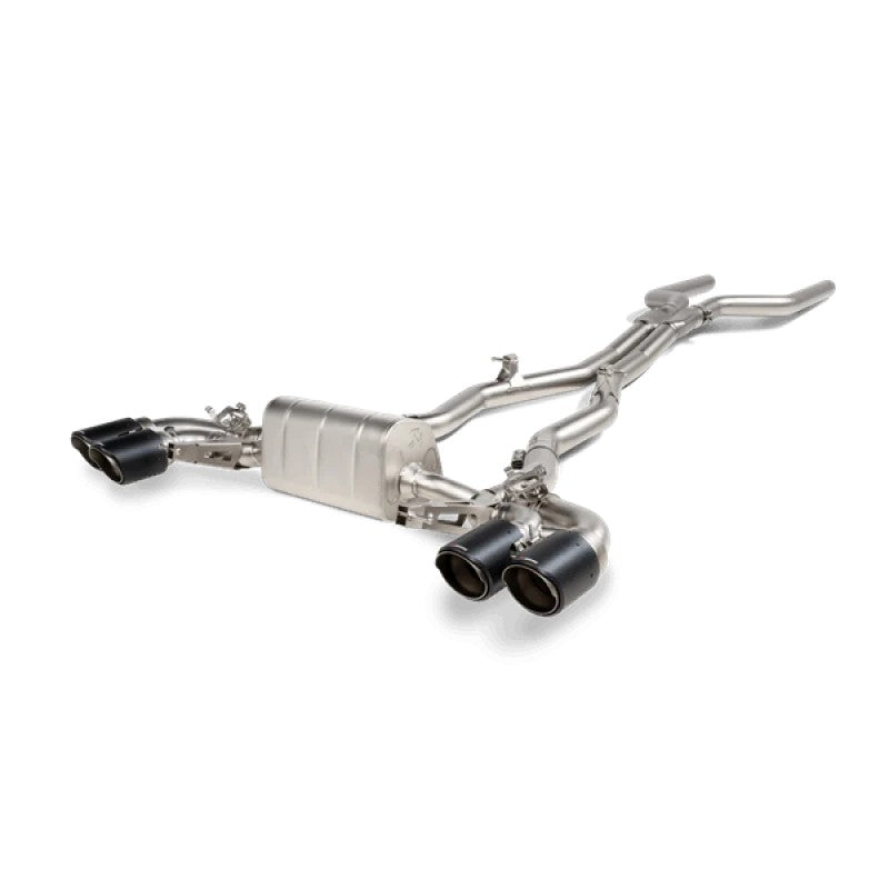Akrapovic Evolution Line titanium cat-back exhaust system with quad carbon fiber tips for 2021 BMW M8 Competition