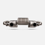 Akrapovic sandblasted titanium slip-on race line exhaust with dual valved outlets for 2022-2025 Porsche 718 Cayman GT4 RS