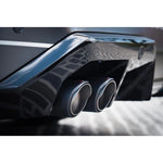 Akrapovic round carbon fiber tail pipes with titanium inner sleeves for 2025-2026 BMW M5.