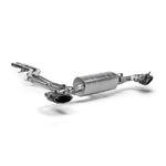 Akrapovic Evolution Line titanium exhaust system with carbon fiber tips and dual valves for 2025 Audi RS Q8.