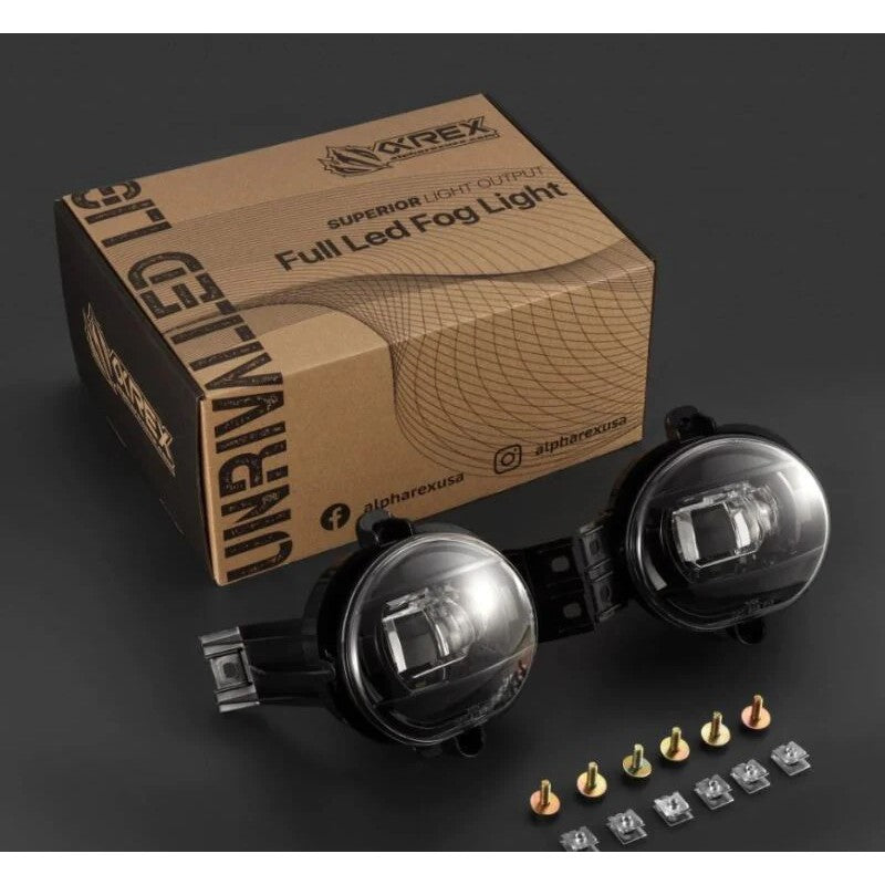 AlphaRex DoubleTap dual-color white and amber LED projector fog lights for 2002-2008 Dodge Ram and Durango.
