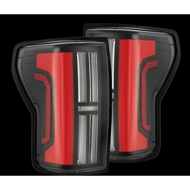 AlphaRex Nova-Series LED tail lights with black housing and red lenses for 2007-2013 Toyota Tundra.