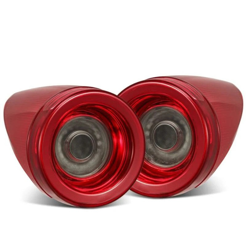 AlphaRex NOVA-Series Prismatic LED tail lights in Red Smoke finish for 2010-2015 Ferrari 458 models.