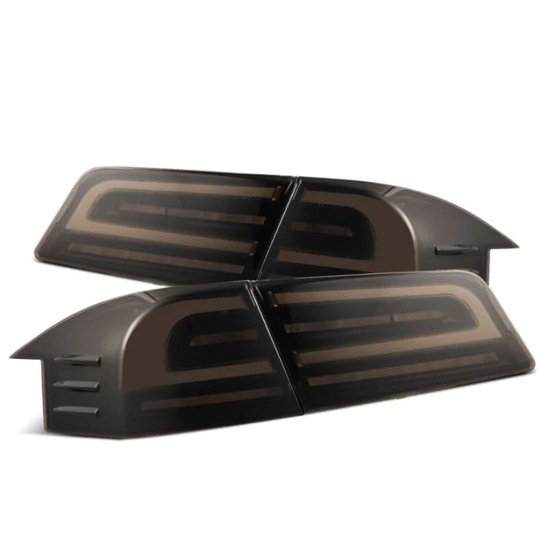 AlphaRex LUXX-Series LED tail lights with black housing for 2012-2021 Tesla Model S