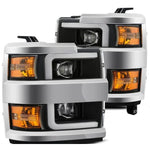AlphaRex LUXX-Series black projector headlights with switchback DRL for 2019 Chevrolet Silverado 2500/3500 HD