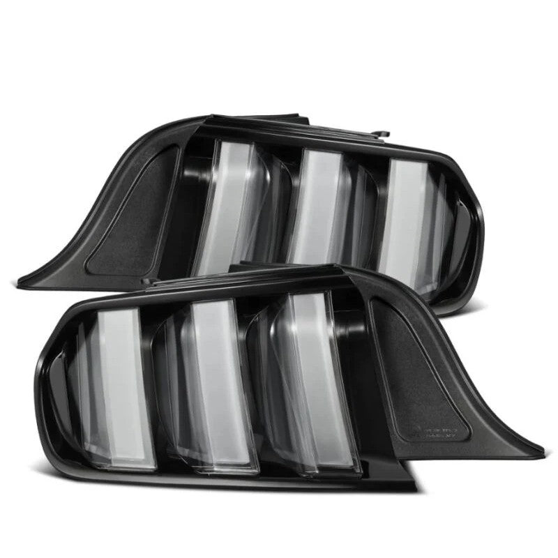 AlphaRex NOVA-Series Prismatic LED tail lights with black housing and clear lens for 2015-2023 Ford Mustang