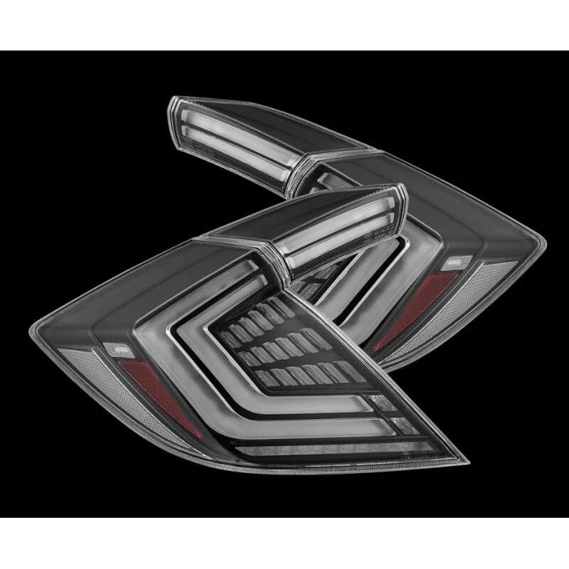 AlphaRex Nova-Series LED tail lights with black housing for 2016-2021 Honda Civic Hatchback and Type R.