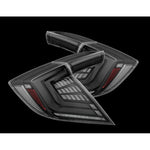 AlphaRex Nova-Series Alpha Black LED tail lights for 2016-2021 Honda Civic Hatchback and Type R FK8.