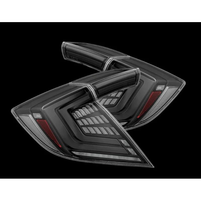 AlphaRex Nova-Series Alpha Black LED tail lights for 2016-2021 Honda Civic Hatchback and Type R FK8.