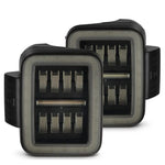 AlphaRex Nova-Series Prismatic LED tail lights in Alpha-Black for 2020-2024 Jeep Gladiator JT