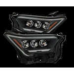 AlphaRex NOVA-Series black housing projector headlights with LED activation light for 2024 Toyota Tacoma.