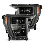 AlphaRex Luxx-Series Alpha-Black LED projector headlights with sequential signals for 2021-2023 Ford F-150.