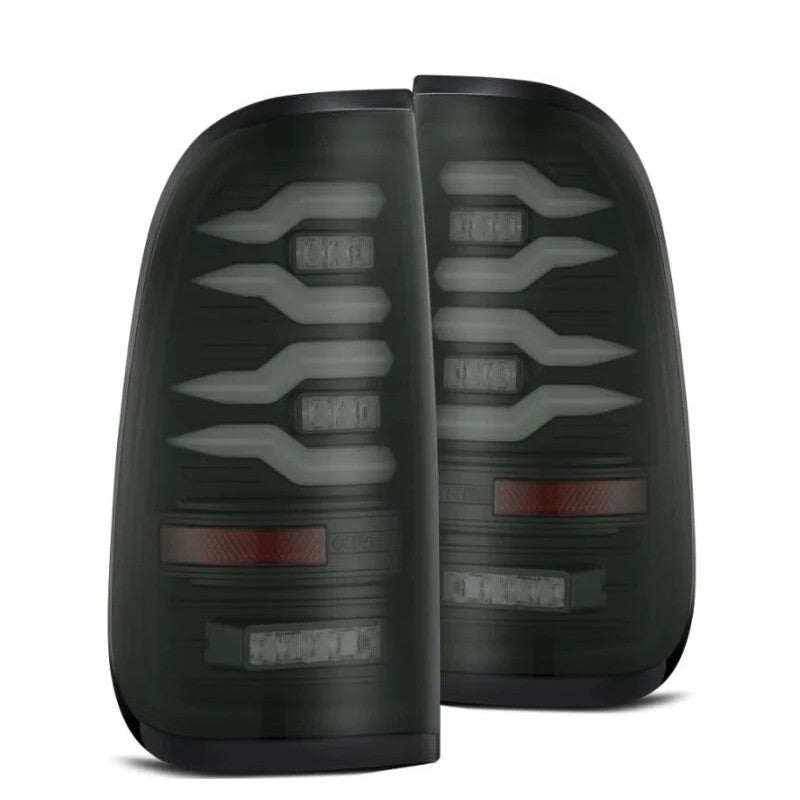 AlphaRex LUXX-Series LED tail lights with black housings for 1997-2016 Ford F-150 and F-250/F-350 Super Duty