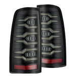 Alpha-Black LUXX-Series LED tail light assemblies for 1999-2006 Chevrolet Silverado and GMC Sierra.