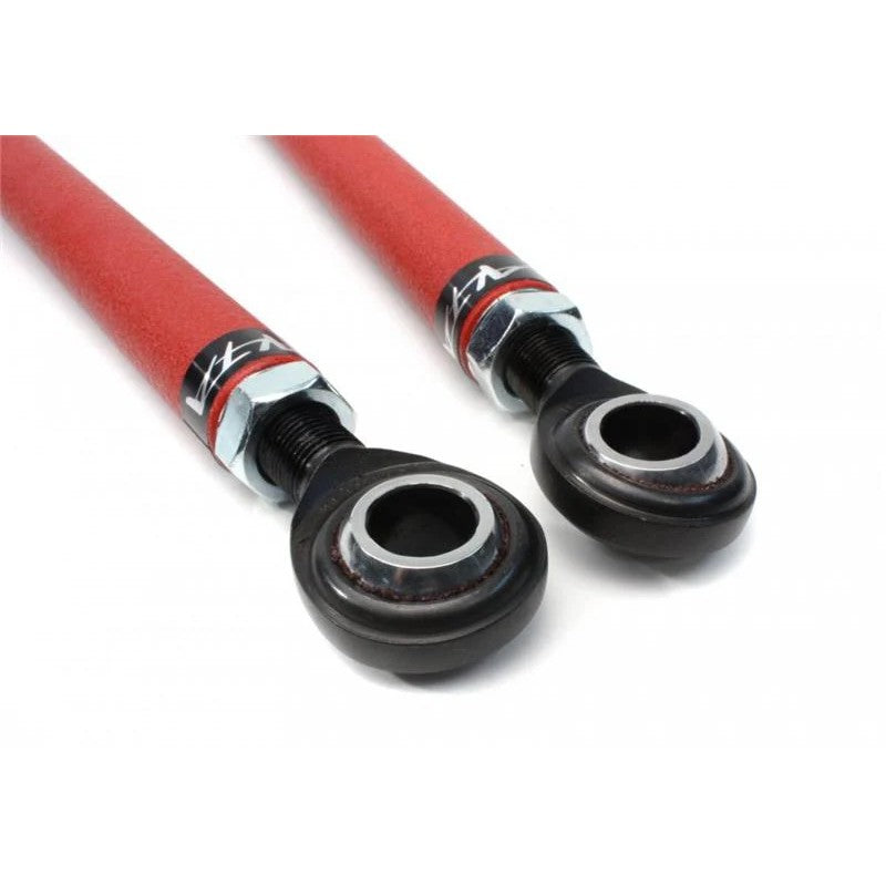 Pair of red ALTA Performance adjustable rear control arms for 2002-2012 Mini Cooper models