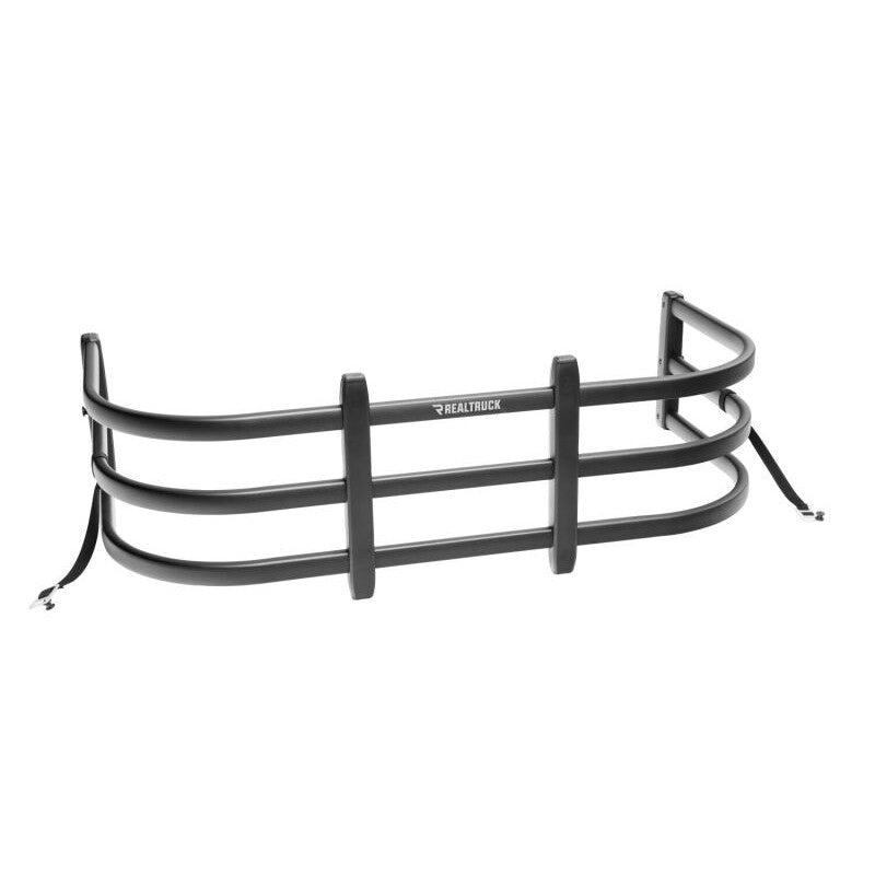 Black AMP Research BedXtender HD Max aluminum truck bed extender with U-shape design.
