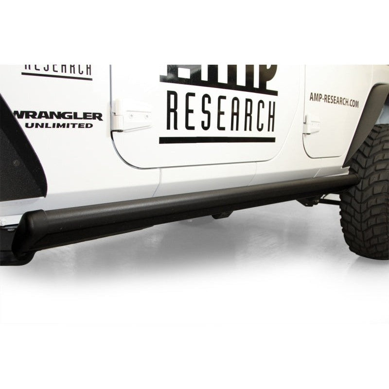AMP Research PowerStep black electric retractable running boards with LED lighting for Jeep Wrangler JL 4-Door