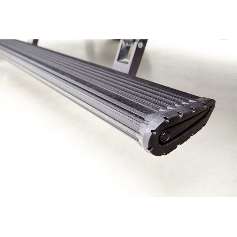 AMP Research PowerStep Xtreme black electric running boards with dual motors for 2018-2025 Jeep Wrangler 4-Door.