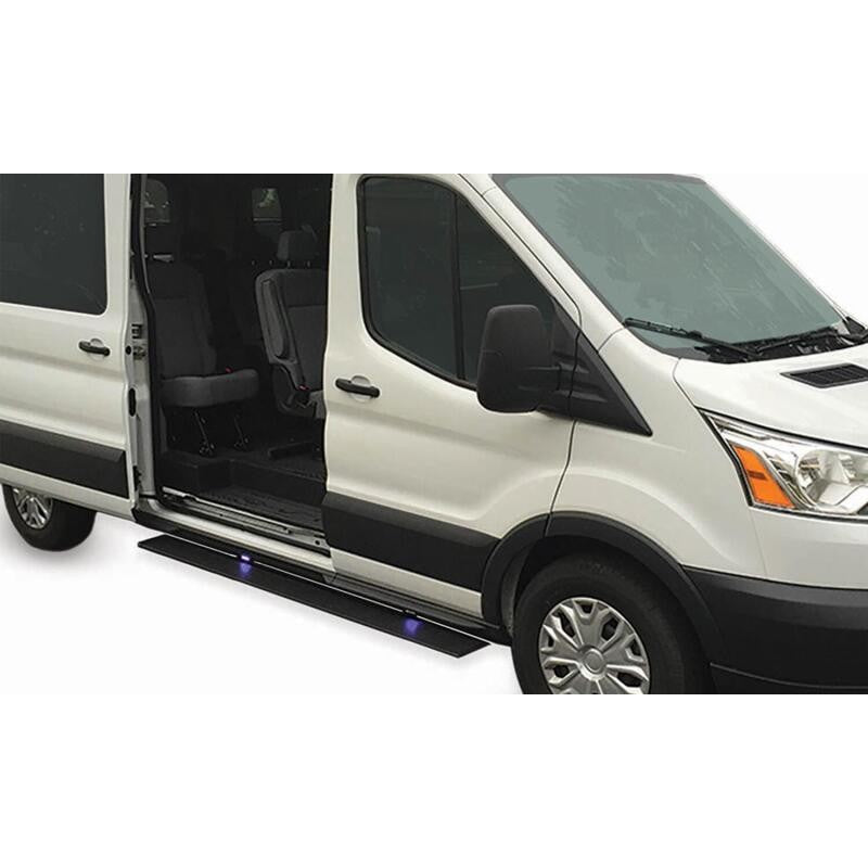Black AMP Research PowerStep electric retractable running boards for 2019-2021 Mercedes-Benz Sprinter 2500