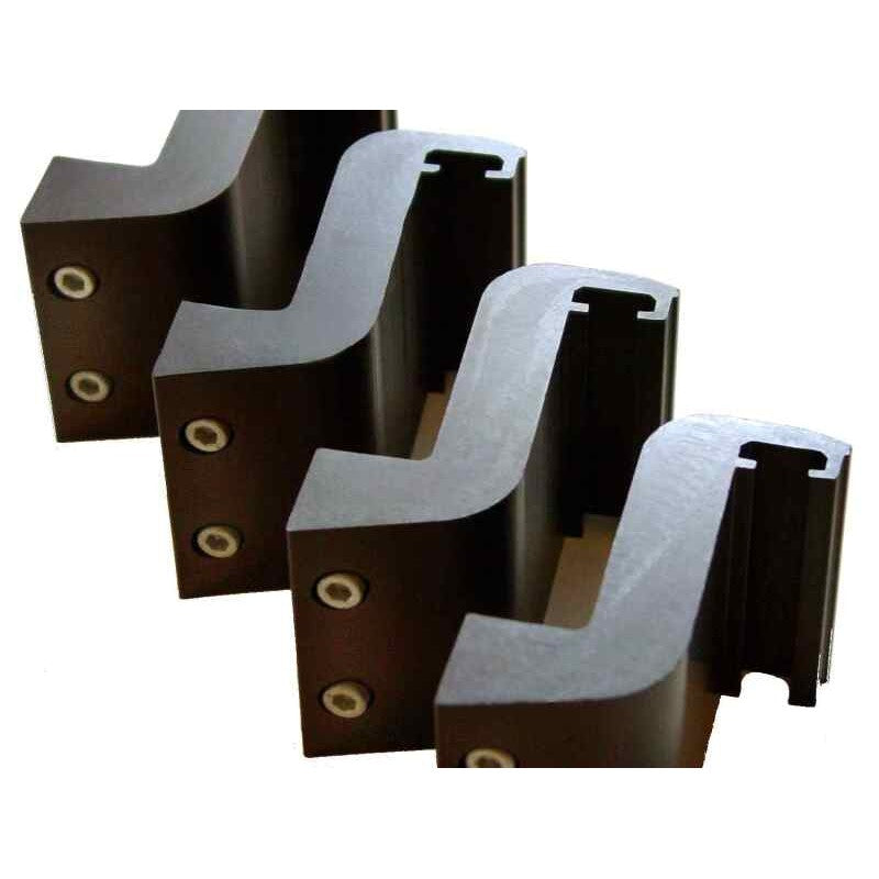 Four black AMP Research PowerStep extension arm brackets for 2-inch running board drop.