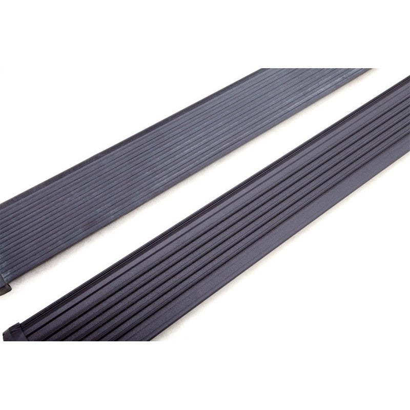 AMP Research PowerStep Xtreme black textured electric running boards with dual motors for Jeep Wrangler JK 4-Door.