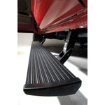 Black AMP Research PowerStep electric running boards and mounting hardware for 2008-2016 Ford Super Duty.