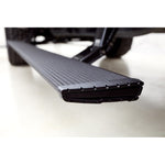 Black textured AMP Research PowerStep Xtreme dual-motor electric running boards for Ford F-150.