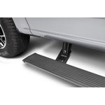 Black AMP Research PowerStep electric running boards with LED lighting for 2019-2024 Ram 2500/3500 trucks.