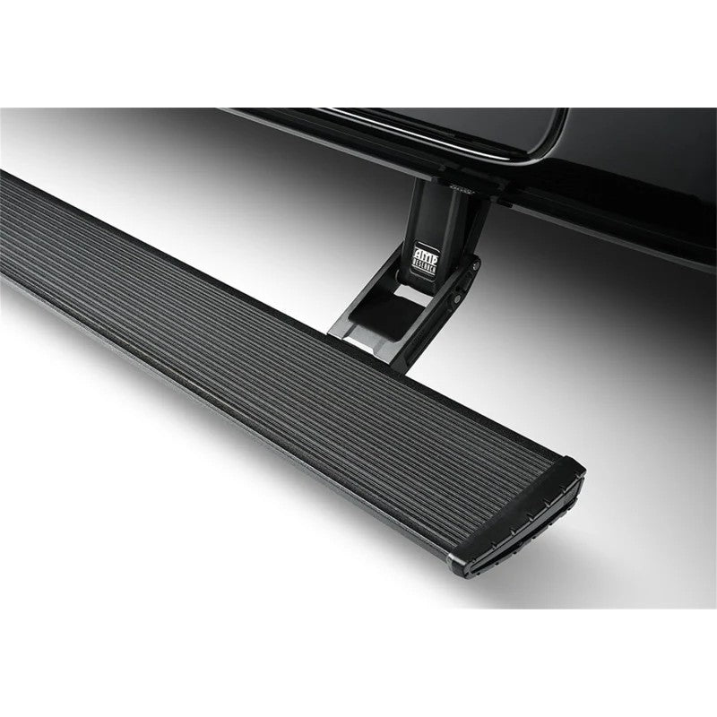 Black AMP Research PowerStep XTreme electric running boards with dual motors for 2022-2026 Toyota Tundra.