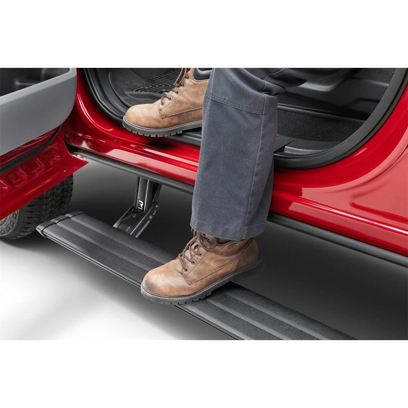 AMP Research PowerStep Vision black electric running boards with integrated LED lighting for 2024-2026 Ford Ranger SuperCrew.
