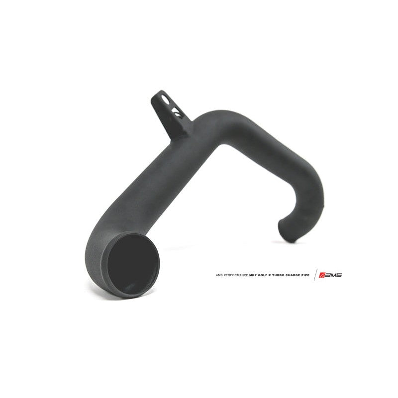 AMS Performance one-piece turbo charge pipe featuring large radius bends and a black finish for Audi and Volkswagen engines.