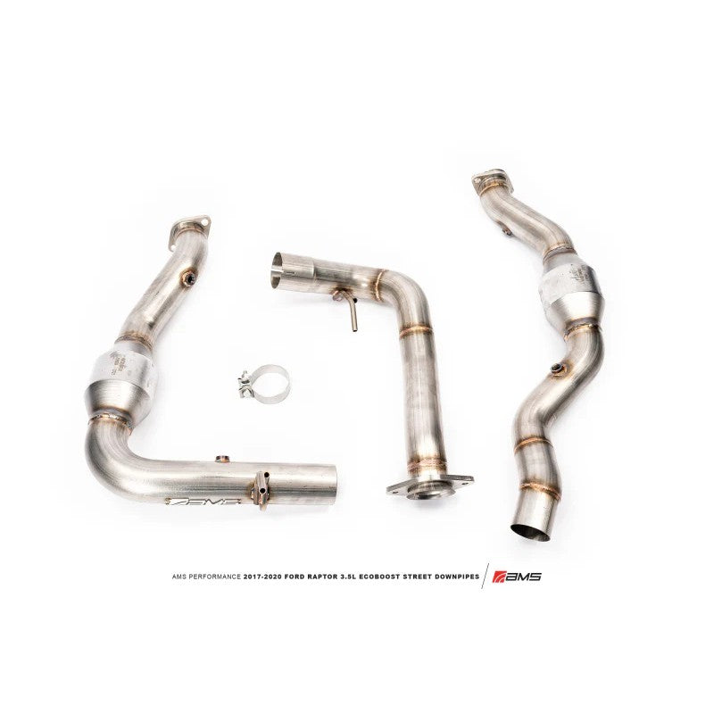 Pair of AMS Performance Street Downpipes for 2017-2020 Ford Raptor 3.5L EcoBoost