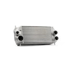 Silver AMS Performance stock location intercooler with stencil logo for 2015+ Ford F-150 and Raptor 2.7L/3.5L EcoBoost
