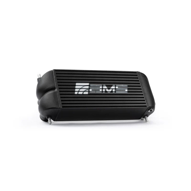 Black AMS Performance intercooler with white logo for 2015+ Ford F-150 and Raptor EcoBoost models