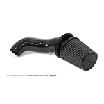 High-gloss carbon fiber cold air intake housing and inlet tube for 2015-2019 VW Golf R MK7.
