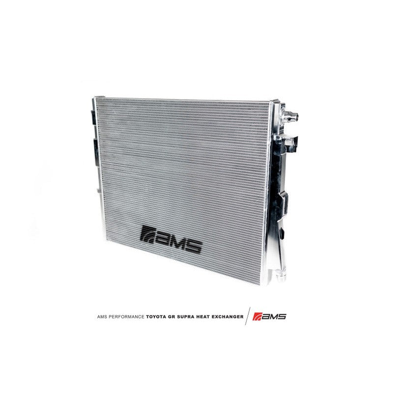 AMS Performance high-efficiency front-mount heat exchanger for the 2020+ Toyota GR Supra A90.
