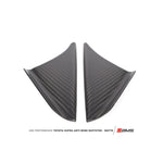 Matte carbon fiber wind buffeting deflectors for the 2020-2021 Toyota GR Supra.