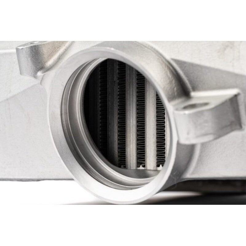 AMS Performance top mount intercooler, a silver aluminum core with cast end tanks