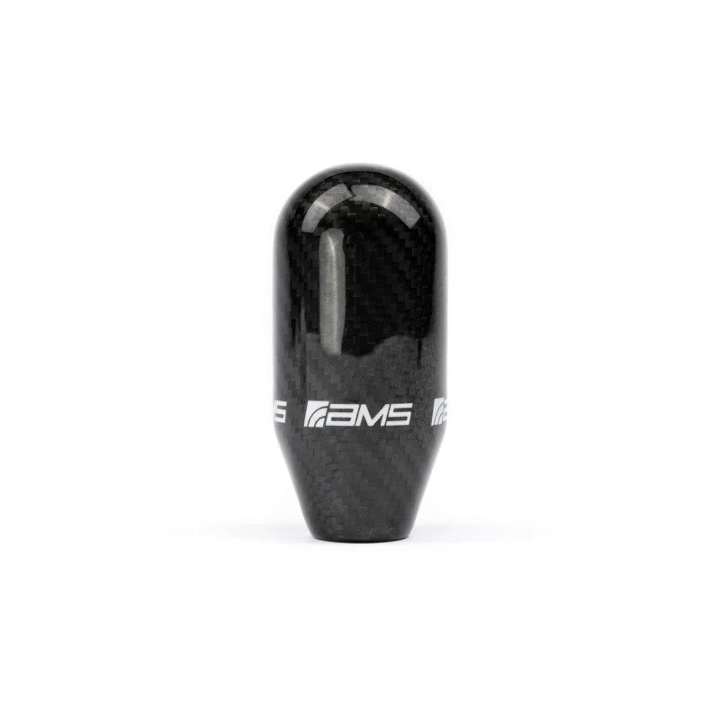 Black carbon fiber shift knob from AMS Performance for Mitsubishi EVO models