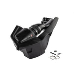 APR PEX cold air intake system for Audi RS5 featuring a large cotton gauze filter, PEX airbox, and composite turbo inlet.