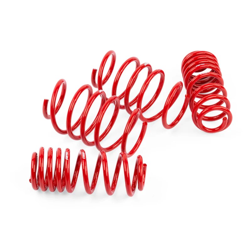 Set of four red powder-coated APR Roll-Control lowering springs for 2019-2026 Volkswagen Jetta GLI