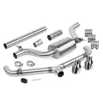 APR T304 stainless steel catback exhaust system with dual 4-inch polished tips for 2020-2021 VW GTI.