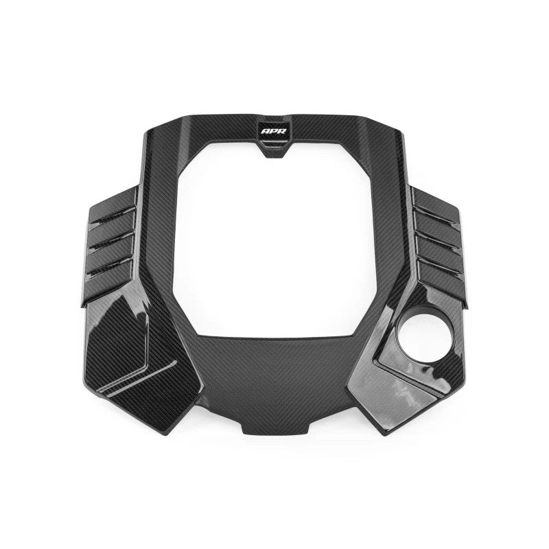APR matte and gloss two-tone carbon fiber engine cover for 2021-2026 Audi RS6 Avant and RS7 Sportback