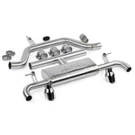 APR T304 stainless steel catback exhaust system with 4-inch polished slash-cut tips for 2022-2026 Volkswagen GTI.