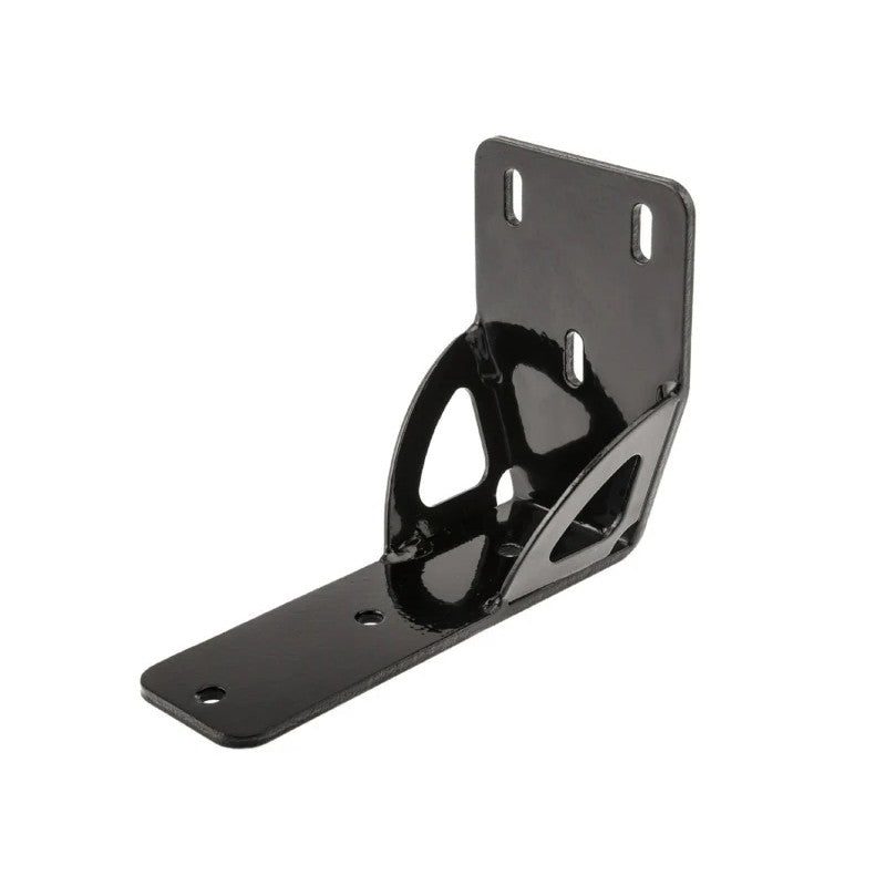 ARB 813402 black powder-coated 50mm awning bracket with welded gusset reinforcement.