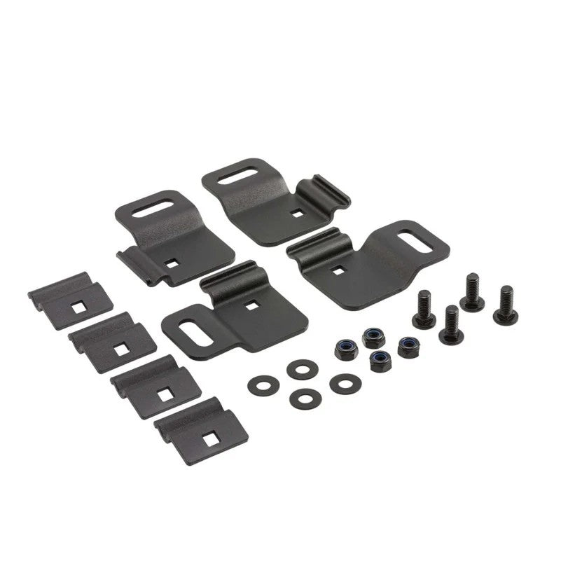 ARB BASE Rack recovery track mounting bracket in black corrosion-resistant steel with dovetail clamp hardware.