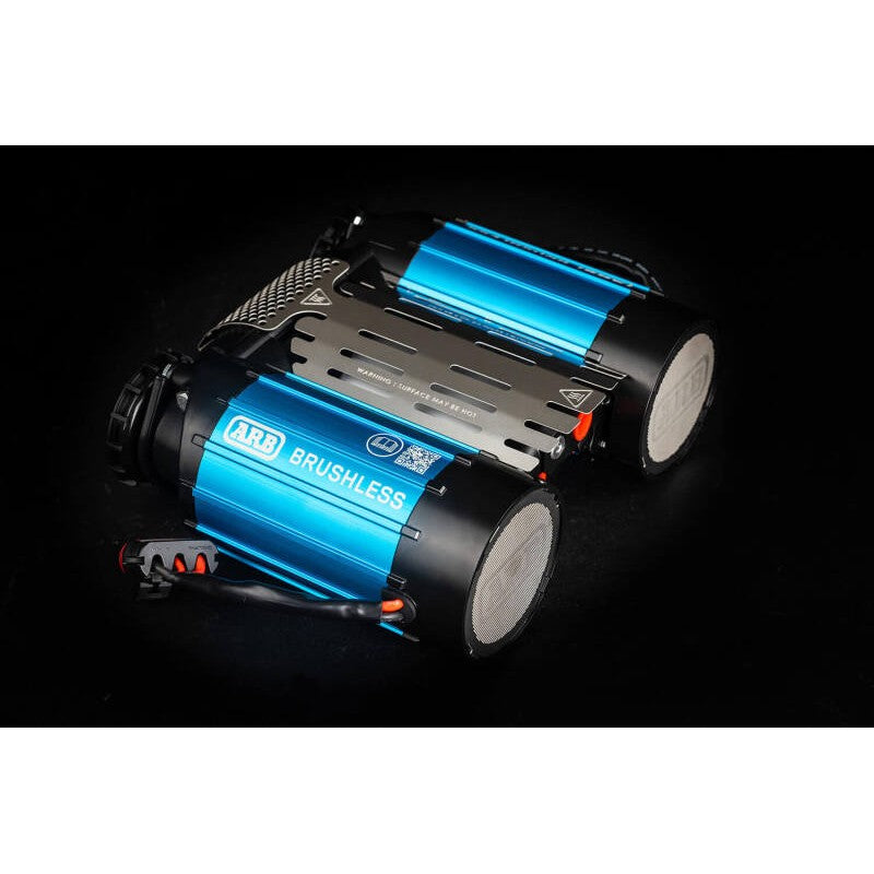 ARB CKBLTA12 brushless twin motor 12V air compressor with active cooling fans and quick-release mounts
