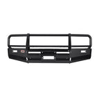 Black powder coated ARB Deluxe Combination Bar front bumper for 100 Series Toyota Land Cruiser.